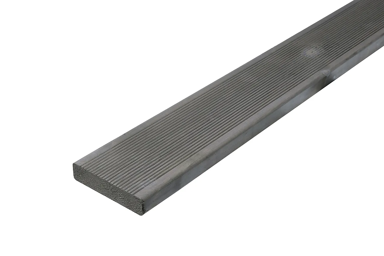 Terrassebord royalimpregnert grå furu Uno rillet 28x120 mm Terrassebord royalimpregnert grå furu Uno rillet 28x120 mm