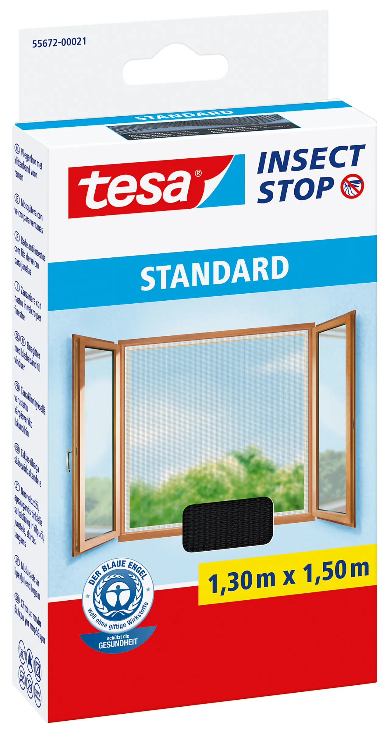 Insektsnett f vindu standard grå tesa Insektsnett f vindu standard grå tesa