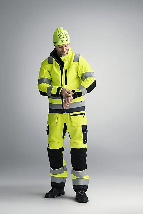 Jakke softshell highvis gul/mørk grå L