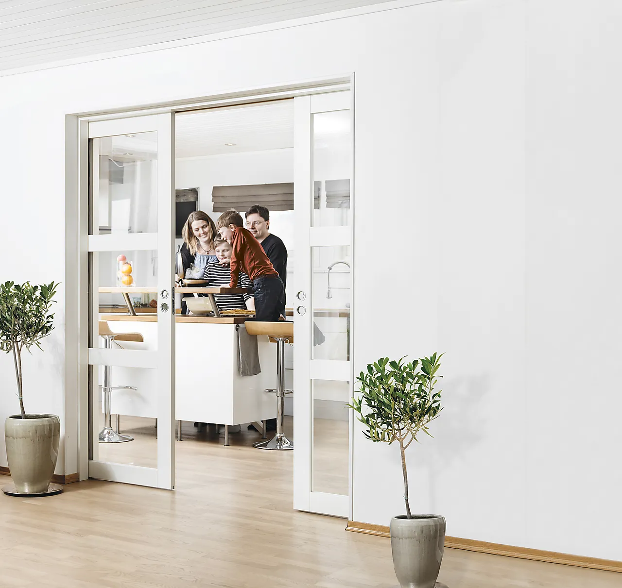 Skyvedør Stil 3 hvit 80x210 cm null - 80x210 cm - 2 - Miniatyr