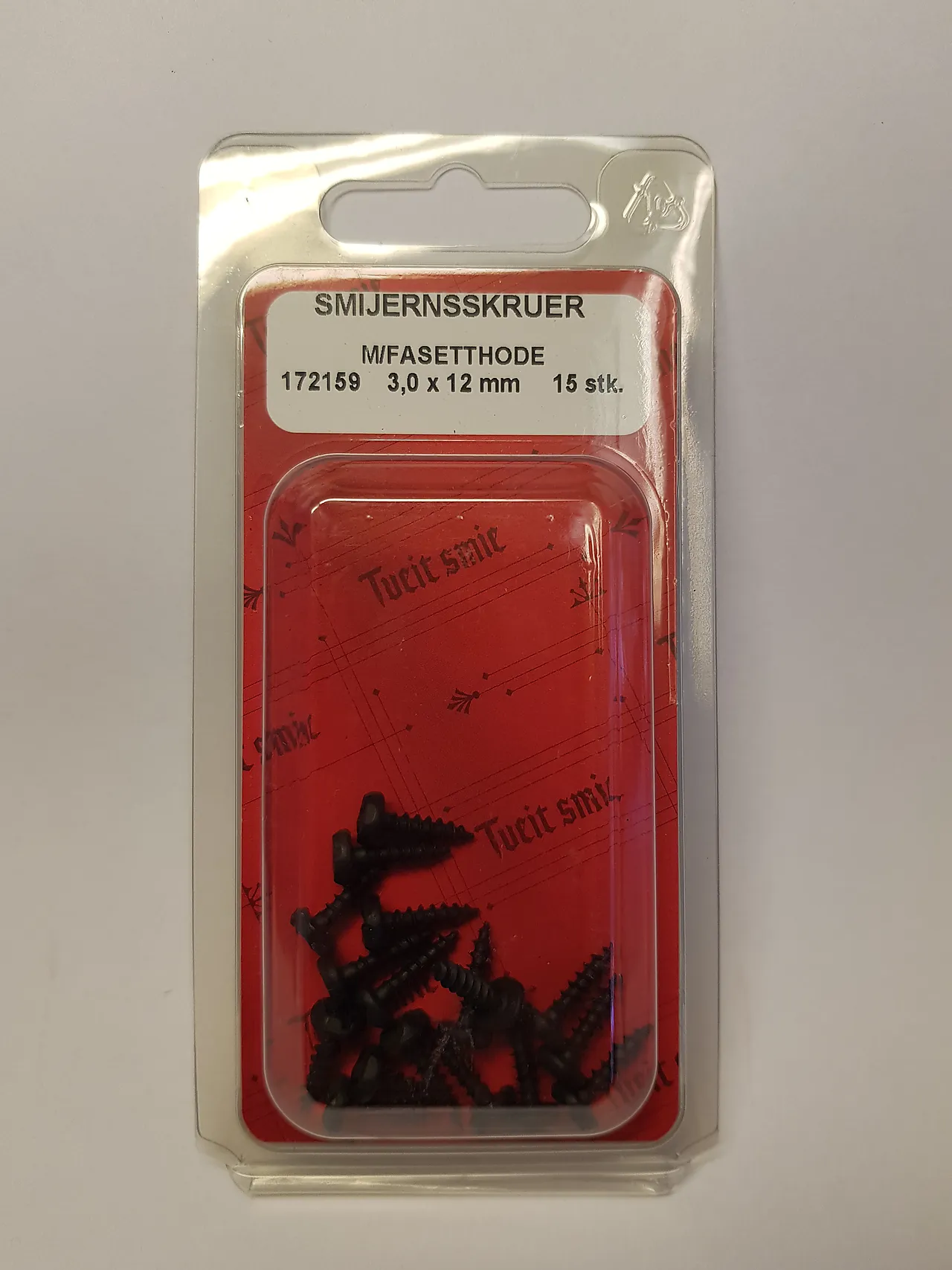 Treskrue smij 3x12 15-pk jts fasett hode Treskrue smij 3x12 15-pk jts fasett hode