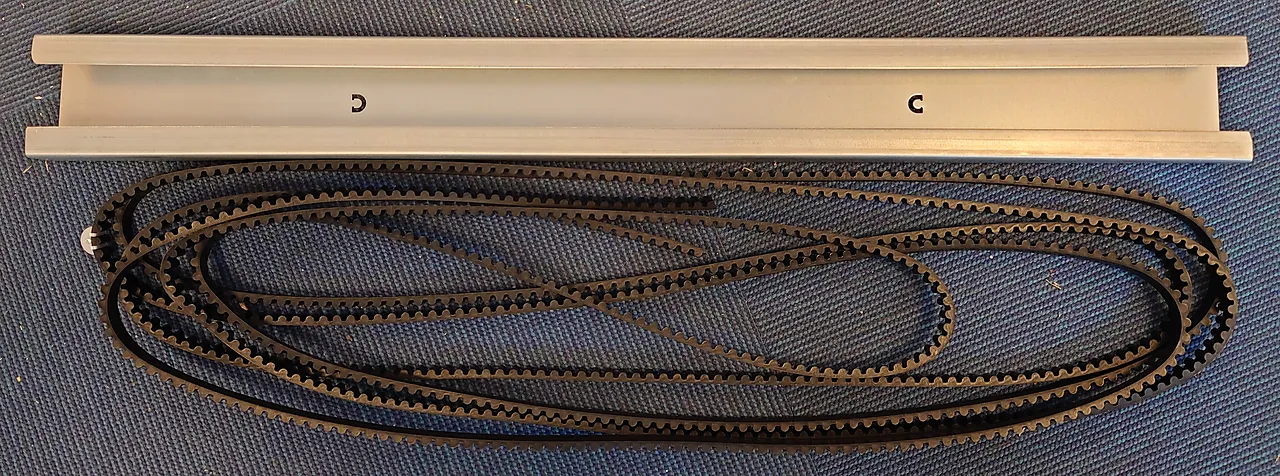 Skinne forlenget f/belte 3.0m