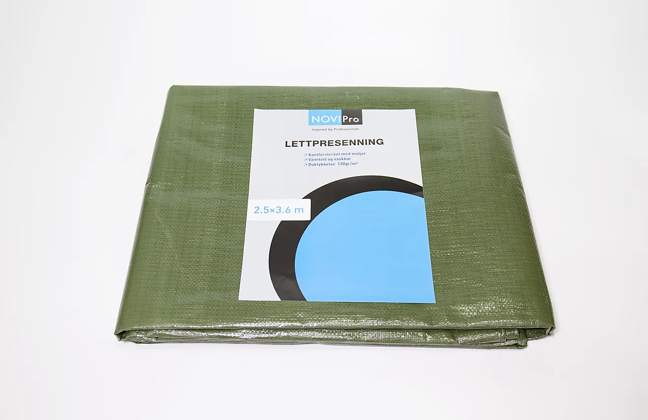 Presenning grønn 2,5x3,6 meter 130 gr/m2 Presenning grønn 2,5x3,6 meter 130 gr/m2