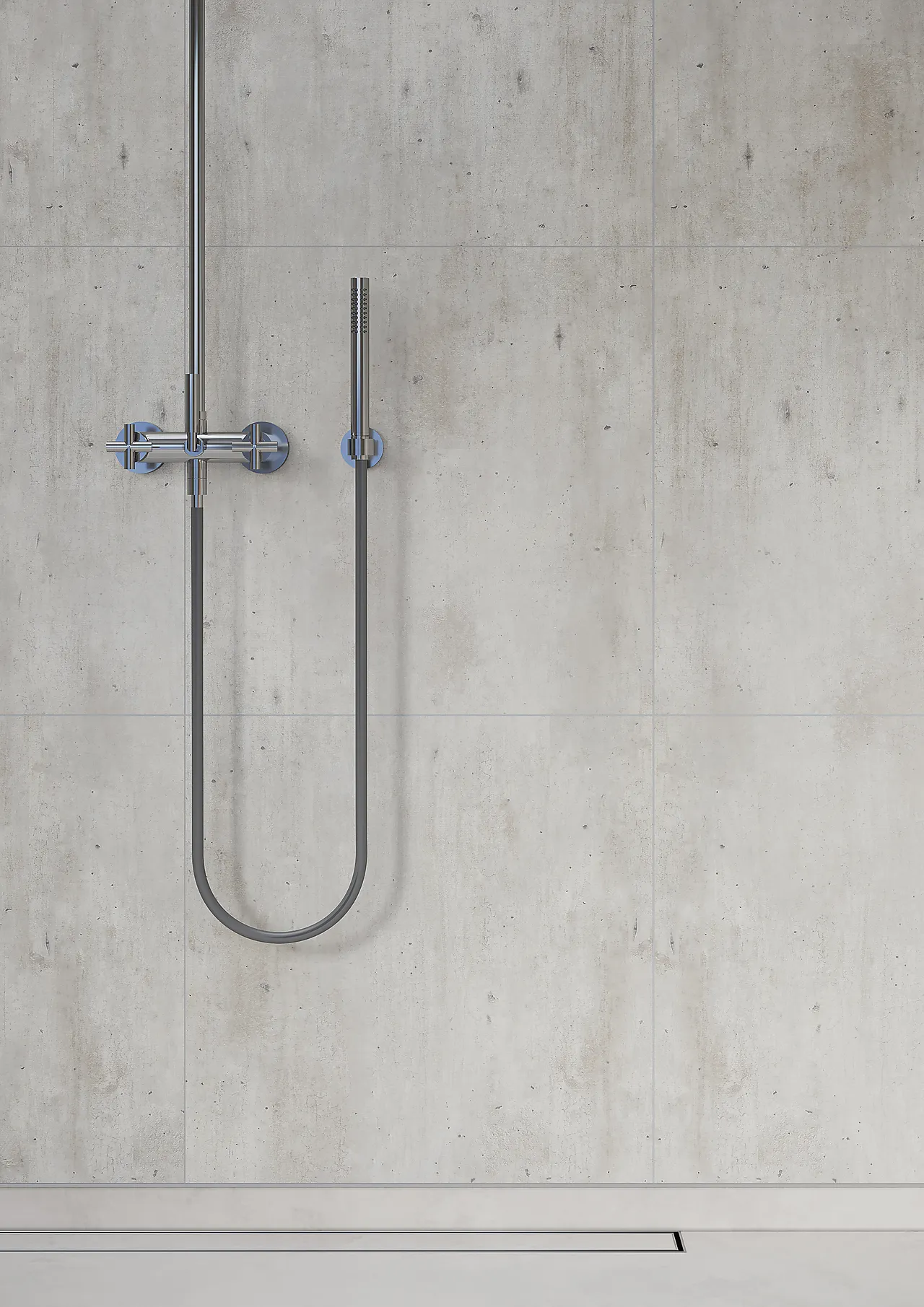 Baderomsplate flis 60x60 cm cracked cement 10x620x2400 mm null - null - 3 - Miniatyr