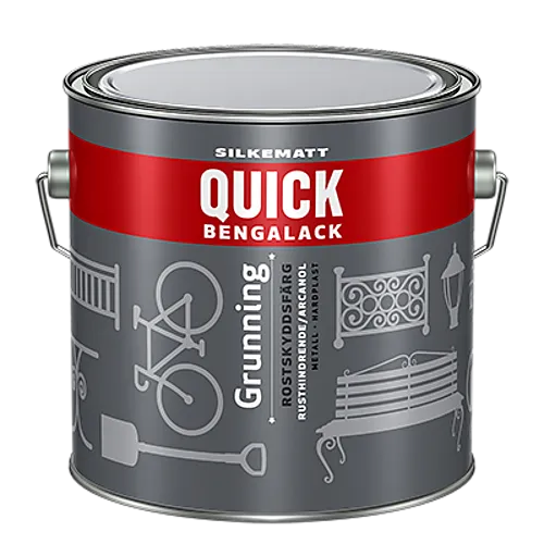 Bengalack grunning hvit silkematt 3 liter