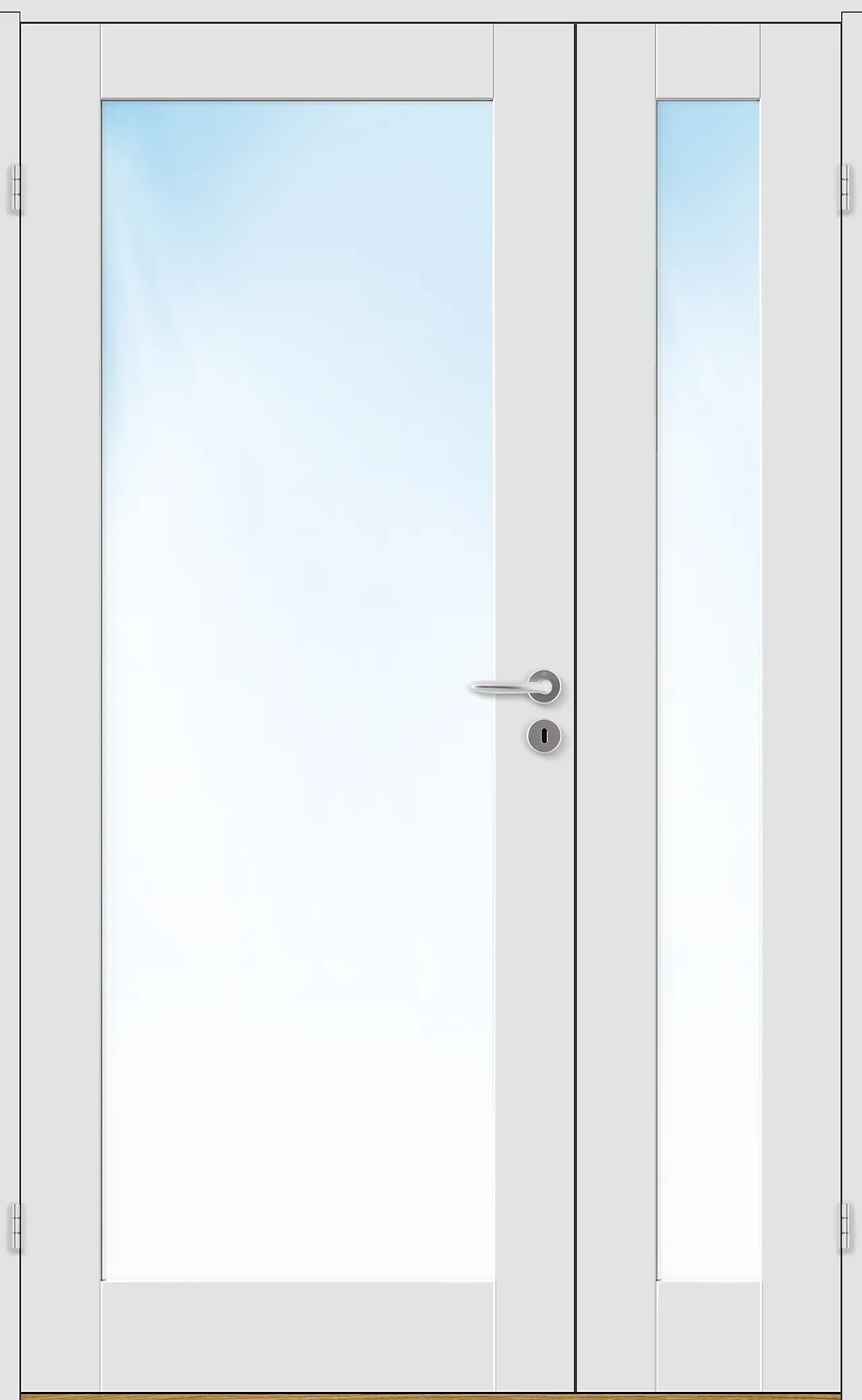 Sidefelt innerdør Stil 1 med glass hvit 40x210 cm Sidefelt innerdør Stil 1 med glass hvit 40x210 cm