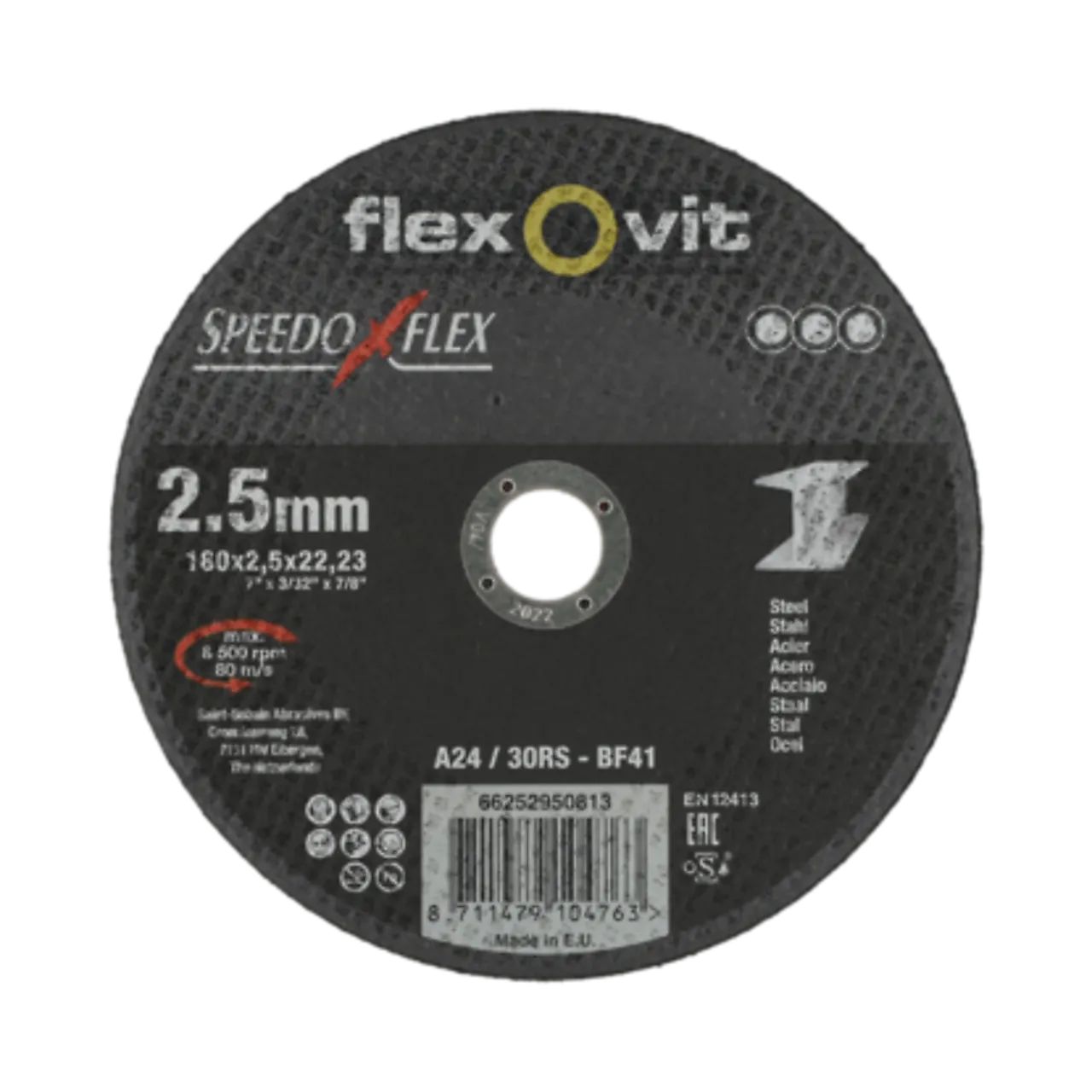 Kappeskive stål 180x2,5x22,2 fsp flexovit speedoflex a24/2r Kappeskive stål 180x2,5x22,2 fsp flexovit speedoflex a24/2r