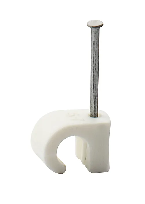Kabelklips 5-7mm hvit 25pk