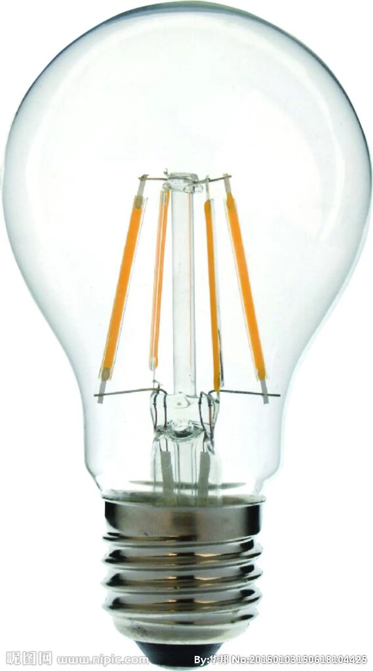 Lyspære led filament e27 60mm 4w