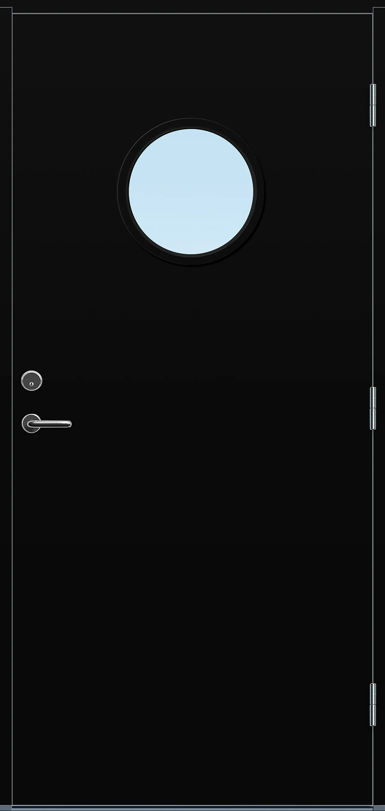 Ytterdør Stavanger med glass svart høyre 90x200 cm