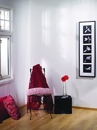 Veggpanel MDF V-fas 11x620x2390 mm 6 bord frost