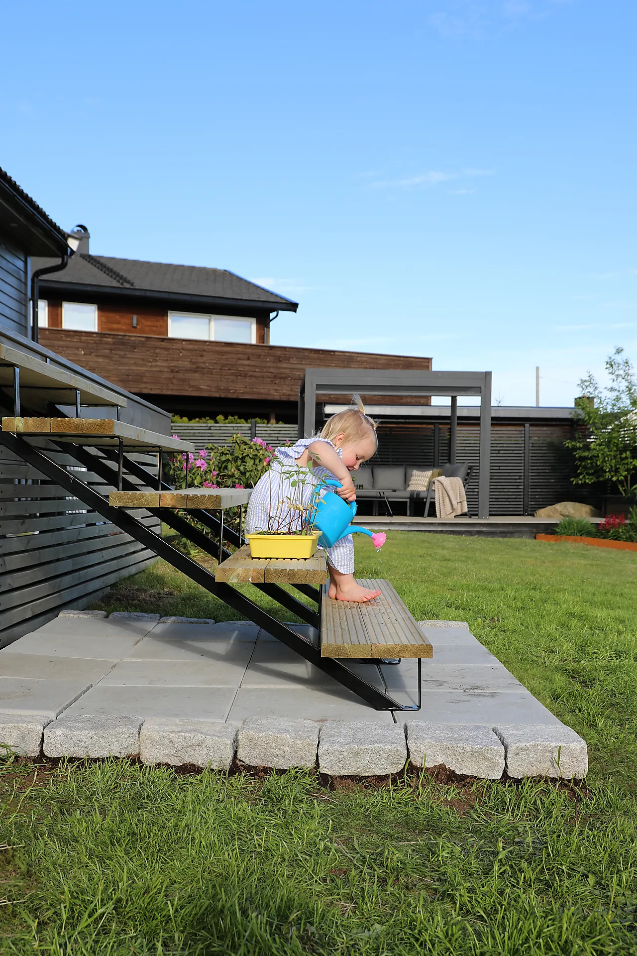 Trappevange 3-trinn sort galv stål null - null - 3 - Miniatyr