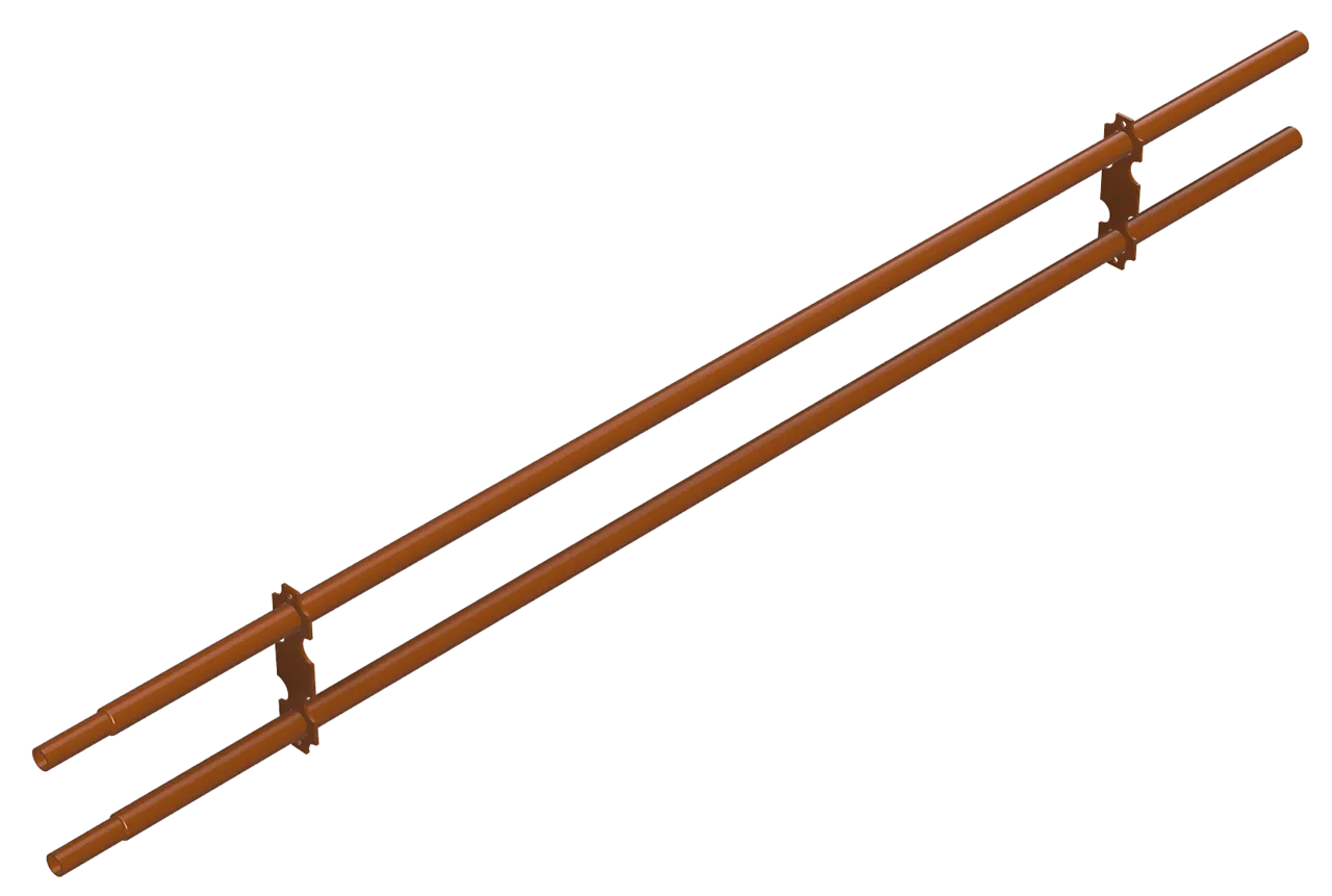 Gelender snøfanger 2-rørs 1,2 meter tegelrød Gelender snøfanger 2-rørs 1,2 meter tegelrød