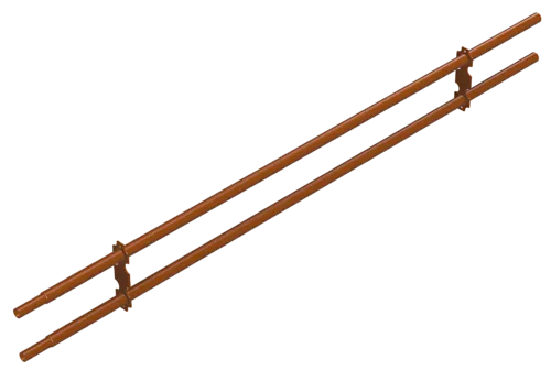 Gelender snøfanger 2-rørs 1,2 meter tegelrød