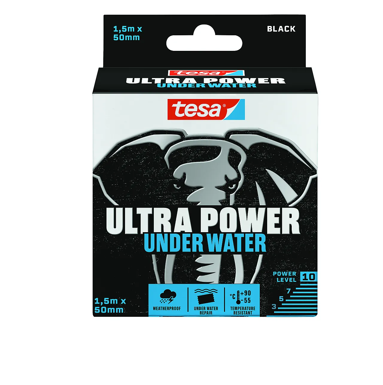 Reparasjonstape vannfast 50 mm x 1,5 meter sort