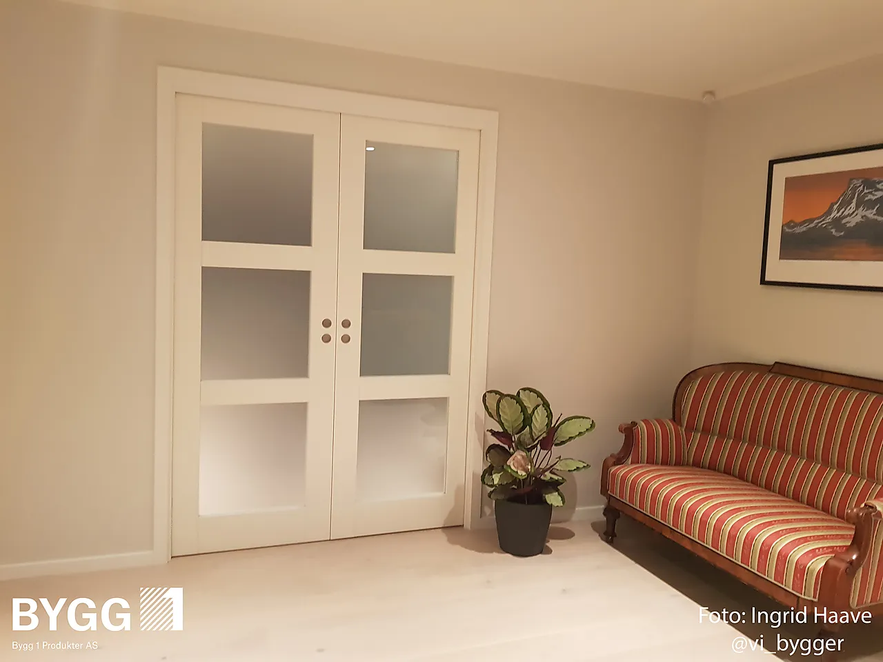 Innerdør Stil 3 med frostet glass hvit 90x200 cm null - 90x200 cm - 2 - Miniatyr