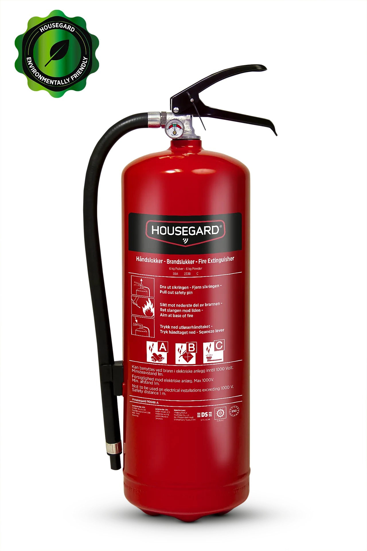 Housegard 6 kg pulverslukker 55A Housegard 6 kg pulverslukker 55A