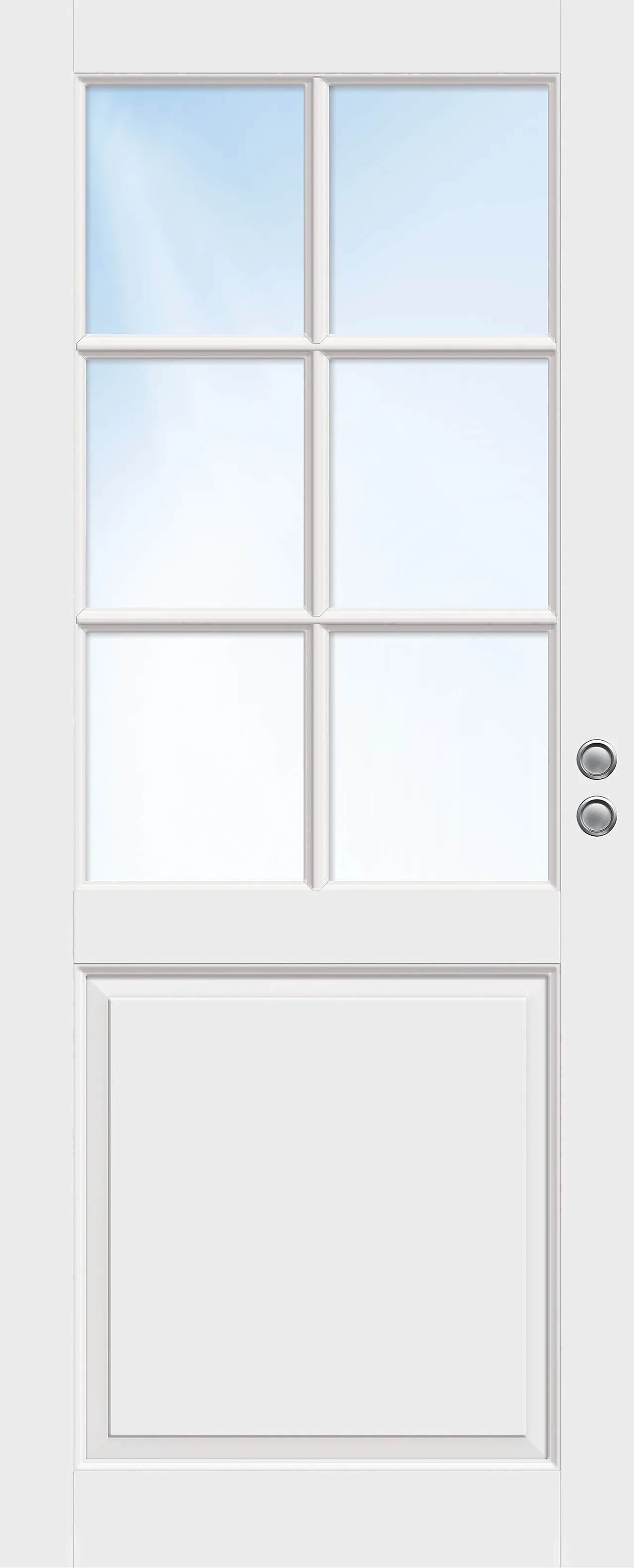 Skyvedør Jonas halvglass hvit 80x210 cm