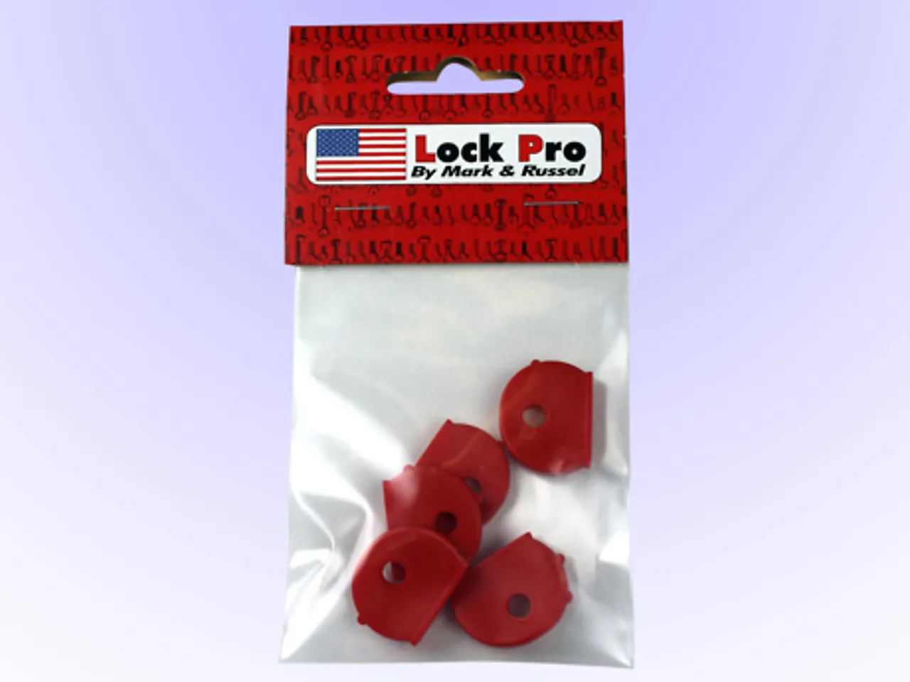 Nøkkelkappe rød 5-pk gds