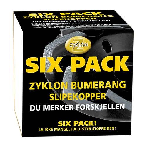 Slipekopper bumerang 6 stk pr pakke 125mm grov