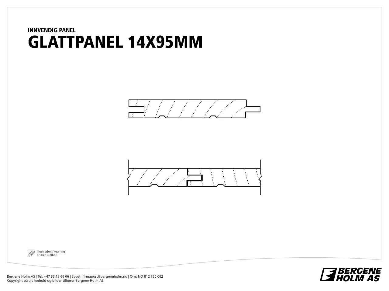 Glattpanel ubehandlet furu natur 14x95 mm null - null - 2 - Miniatyr