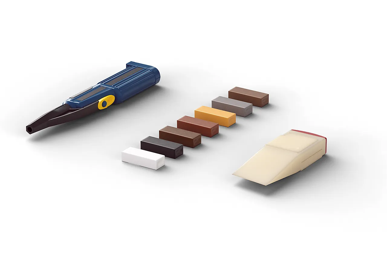 Reparasjonsvoks Til Skade I Planker 1 Smeltekniv 1 Kam 7 Voksblokker null - null - 2 - Miniatyr