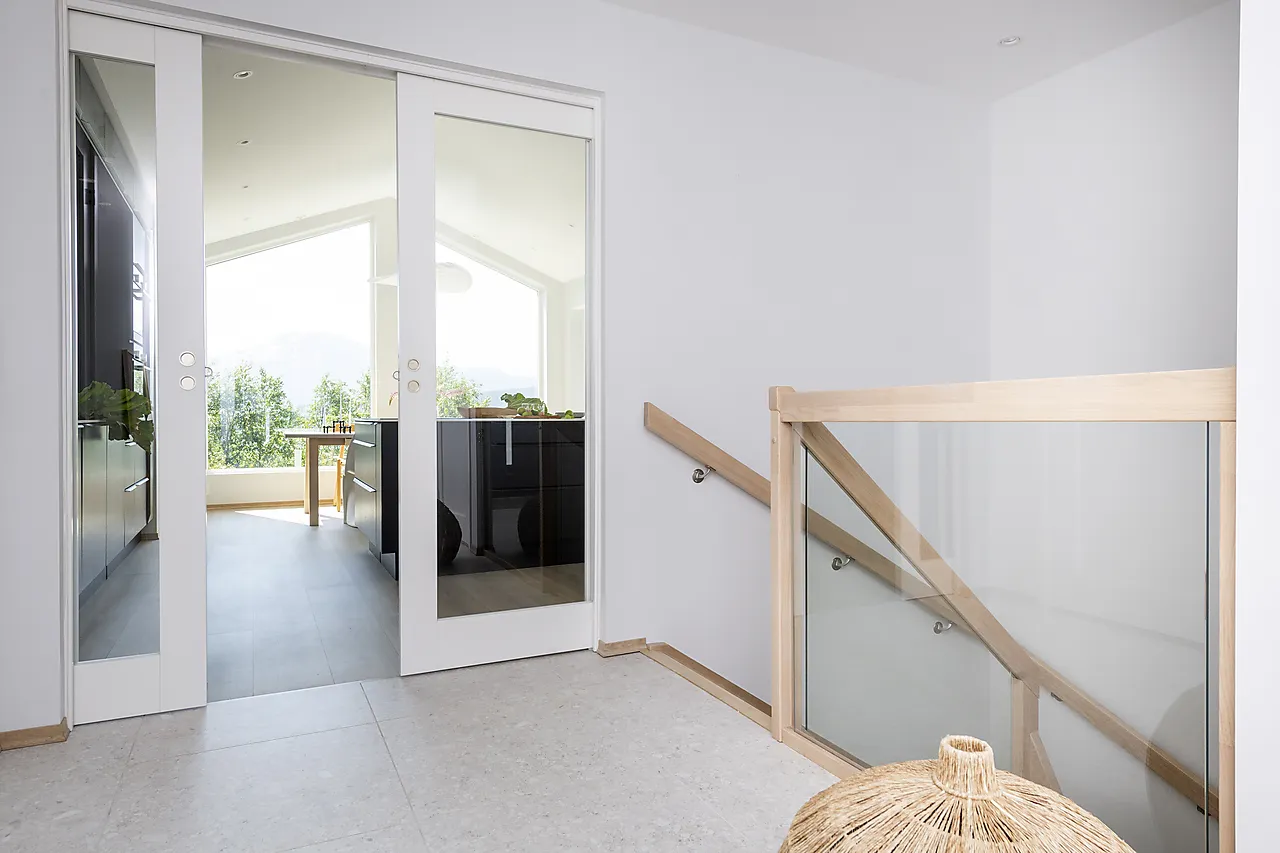 Skyvedør Stil 1 med glass hvit 80x210 cm null - 80x210 cm - 2 - Miniatyr