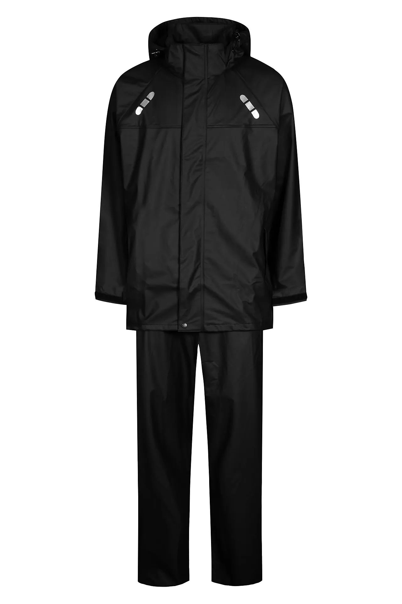 Regnsett sort str xl pol/pu 170g vind og vanntett