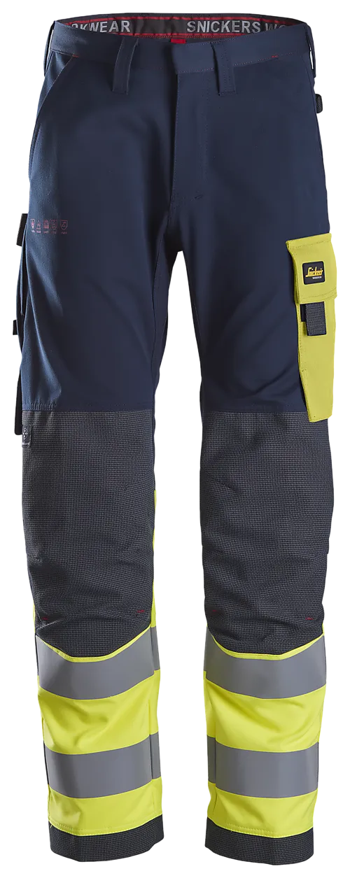 Bukse pw 6376 blå/gul kl1 54 protecwork snickers workwear