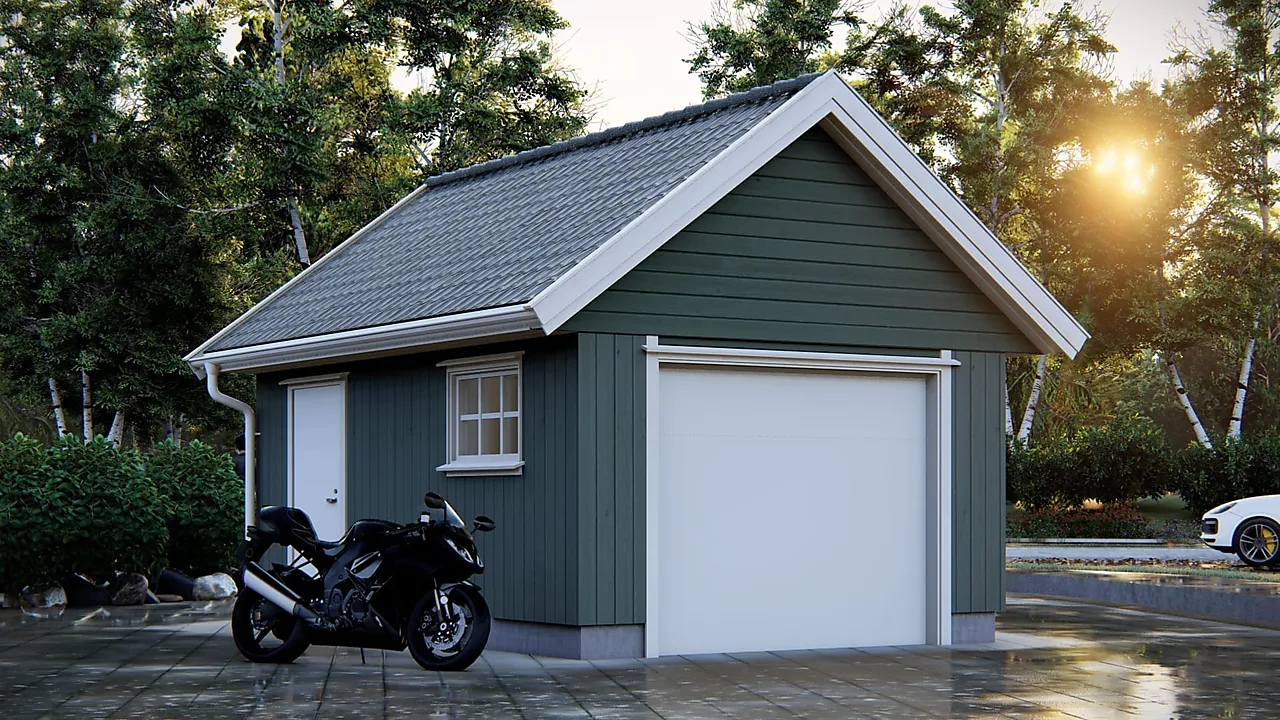 Enkelgarasje med loft Hushovd