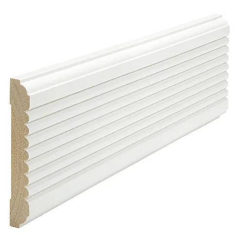 Karmlist furu bredkant hvit bomull S0502-Y 15X95 mm