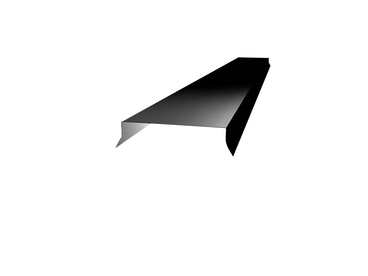 Vannbordbeslag 4" 2 meter sort