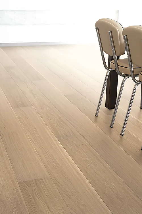 Parkett 1-stav Eik Jazz hvit mattlakk