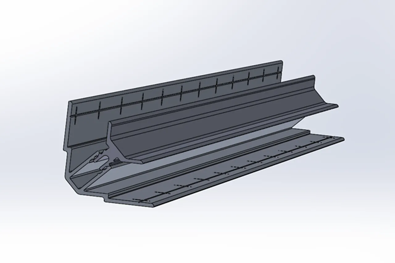 Hjørnelist innv todelt alu 2400 33,5x33,5x2400mm