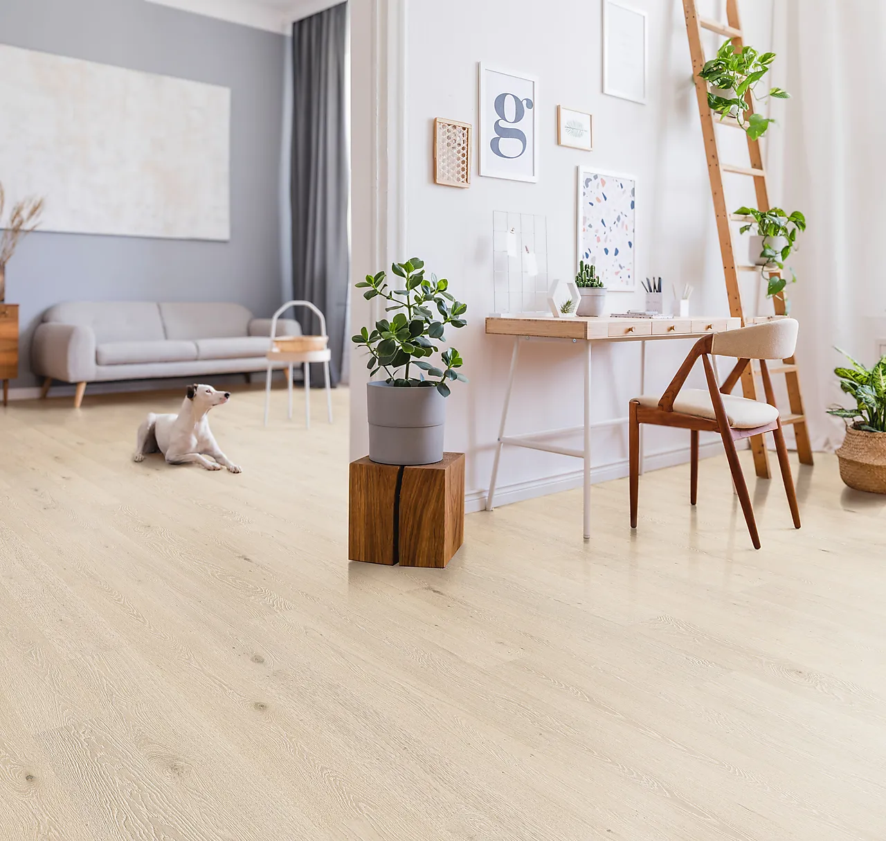 OpusEco Hybridgulv 1-stav Gausta hvit eik