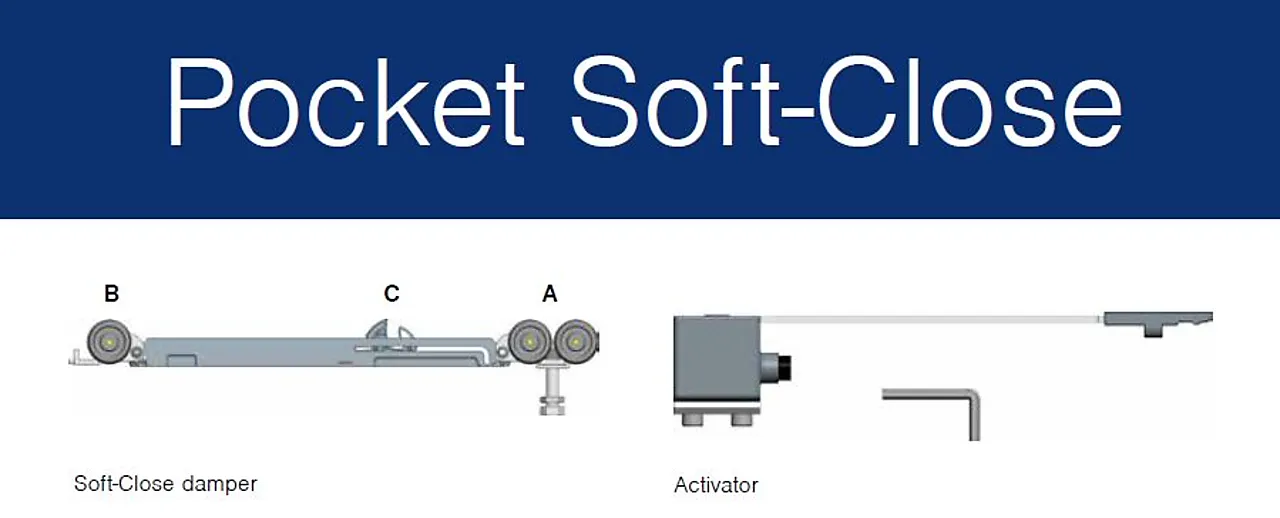 Demper soft close til pocket skyvedørskarm