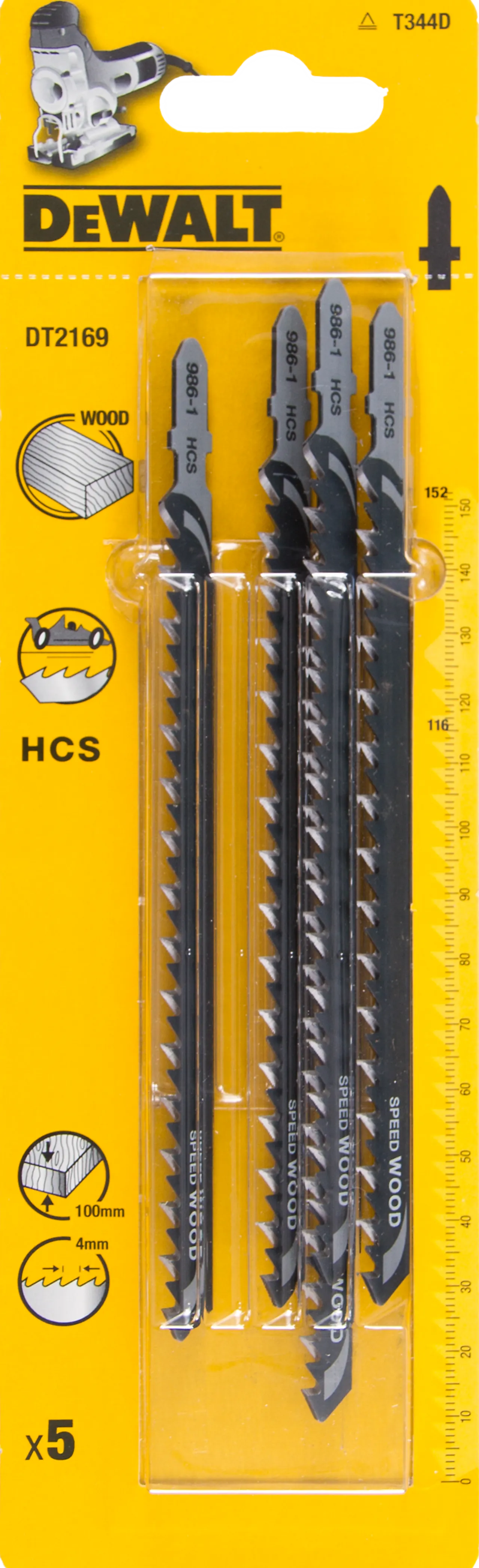 Stikksagblad DT2169 tre 100 mm 5 stk