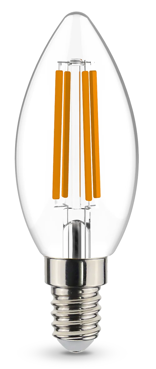 Lyspære led filament kronepære flameswitch E14 4 Watt