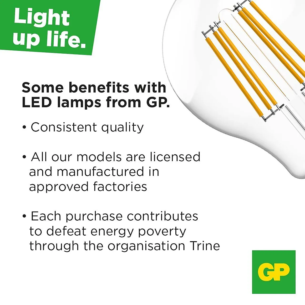 Lyspære led globepære flamedim E27 7 Watt