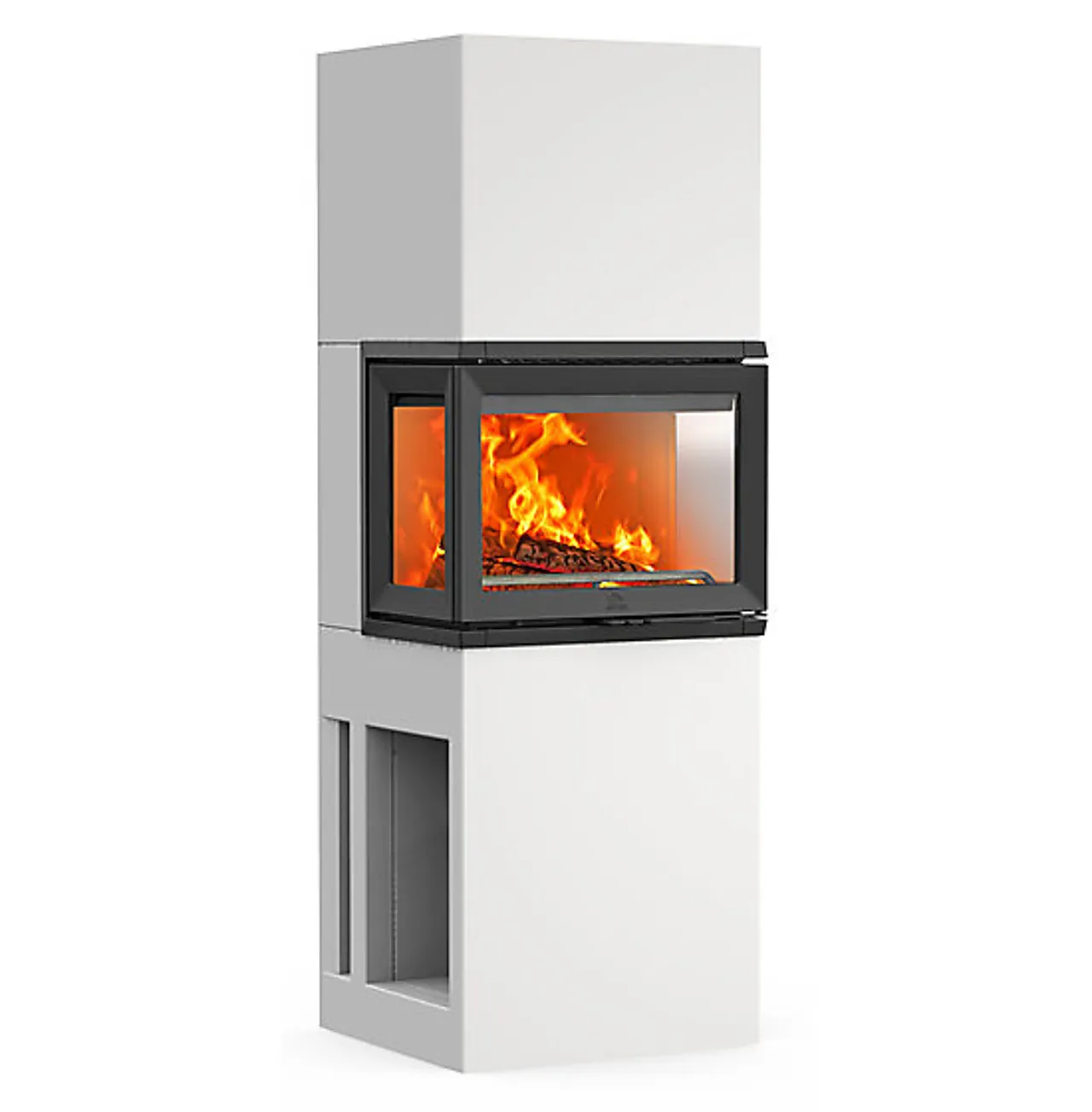 Jøtul peis fs 520 betong front høyre venstre glass