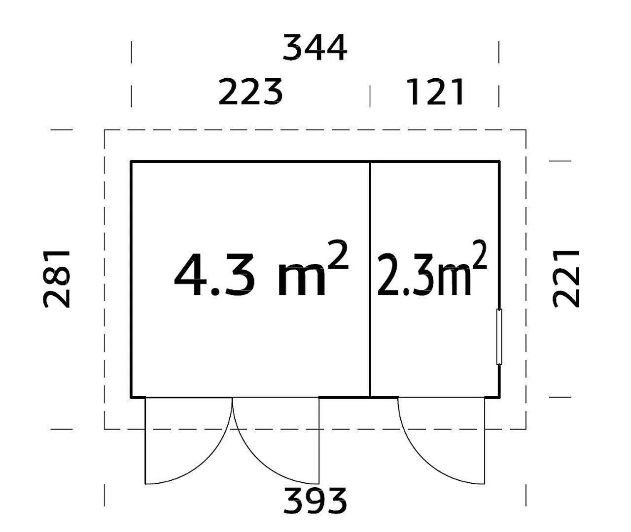 Redskapsbod Kalle 7,6 m² null - null - 2 - Miniatyr