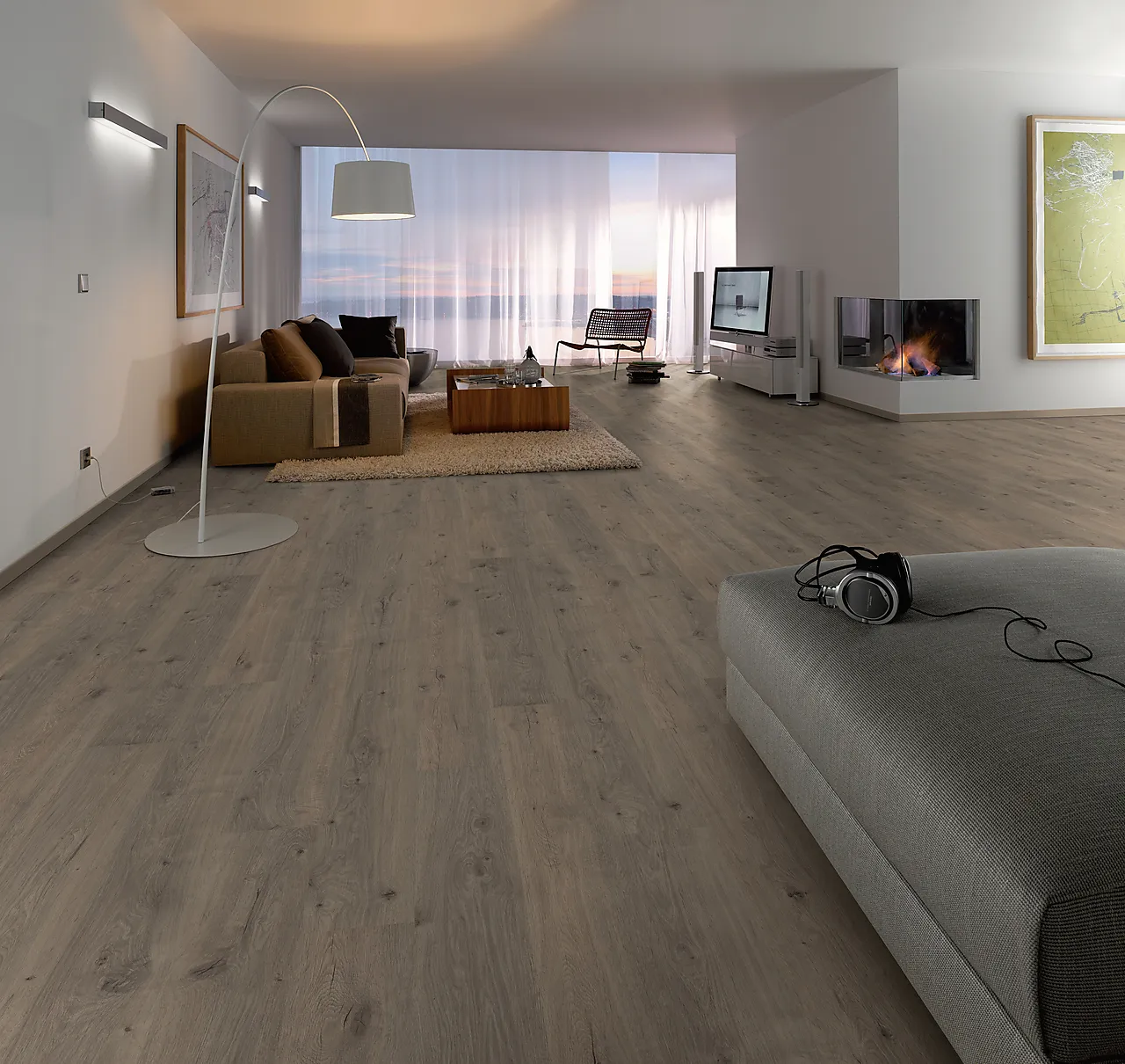 Laminatgulv 1-stav eik grå 7mm null - null - 3 - Miniatyr