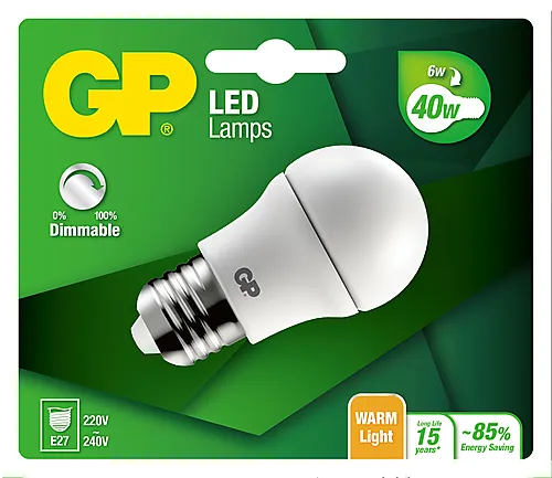Lyspære led mini globe dimbar E27 6 Watt