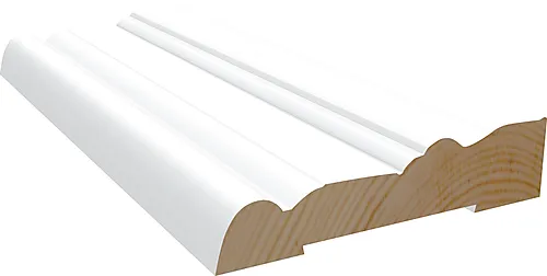 Karmlist furu profilert M301 hvit bomull S0502-Y 21x70x4400 mm