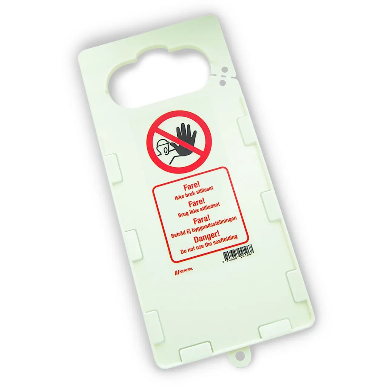 Holder for stillasskilt w.steps