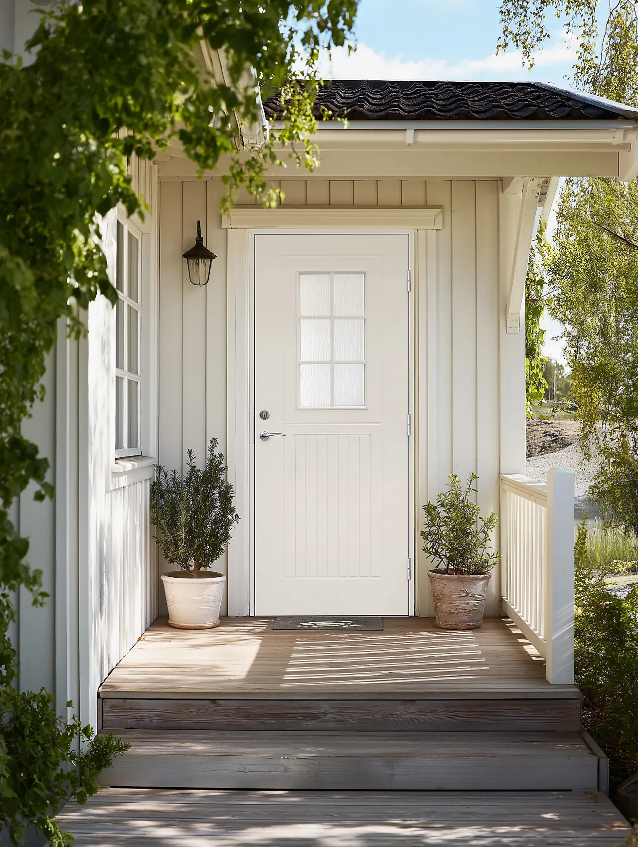 Ytterdør Saga 90x200 cm med glass hvit venstre null - 90x200 cm - 2 - Miniatyr