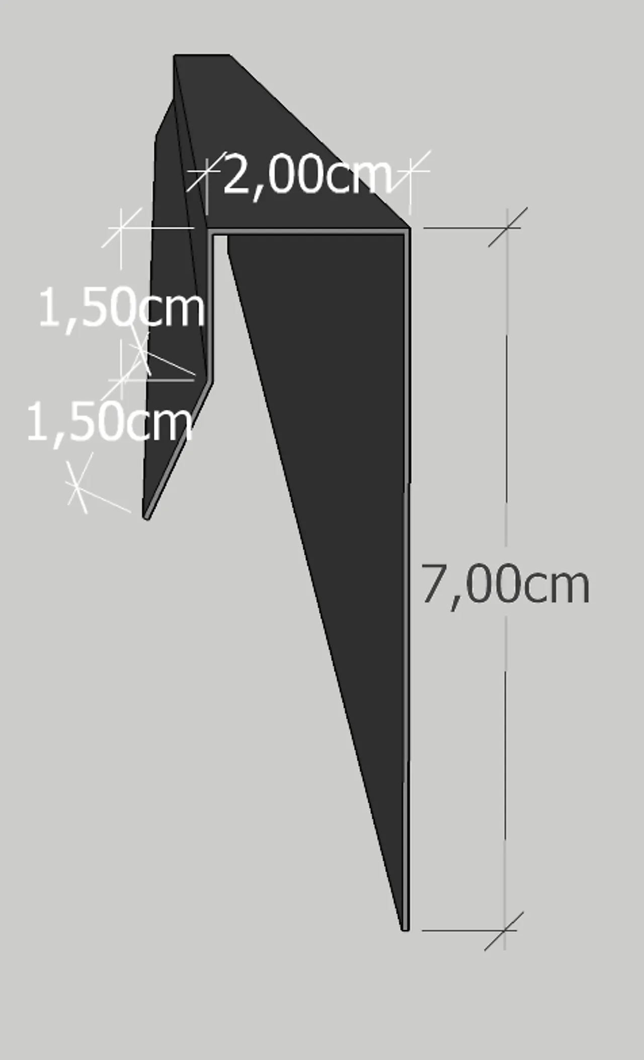 Gavlbeslag topp flat sort Gavlbeslag topp flat sort