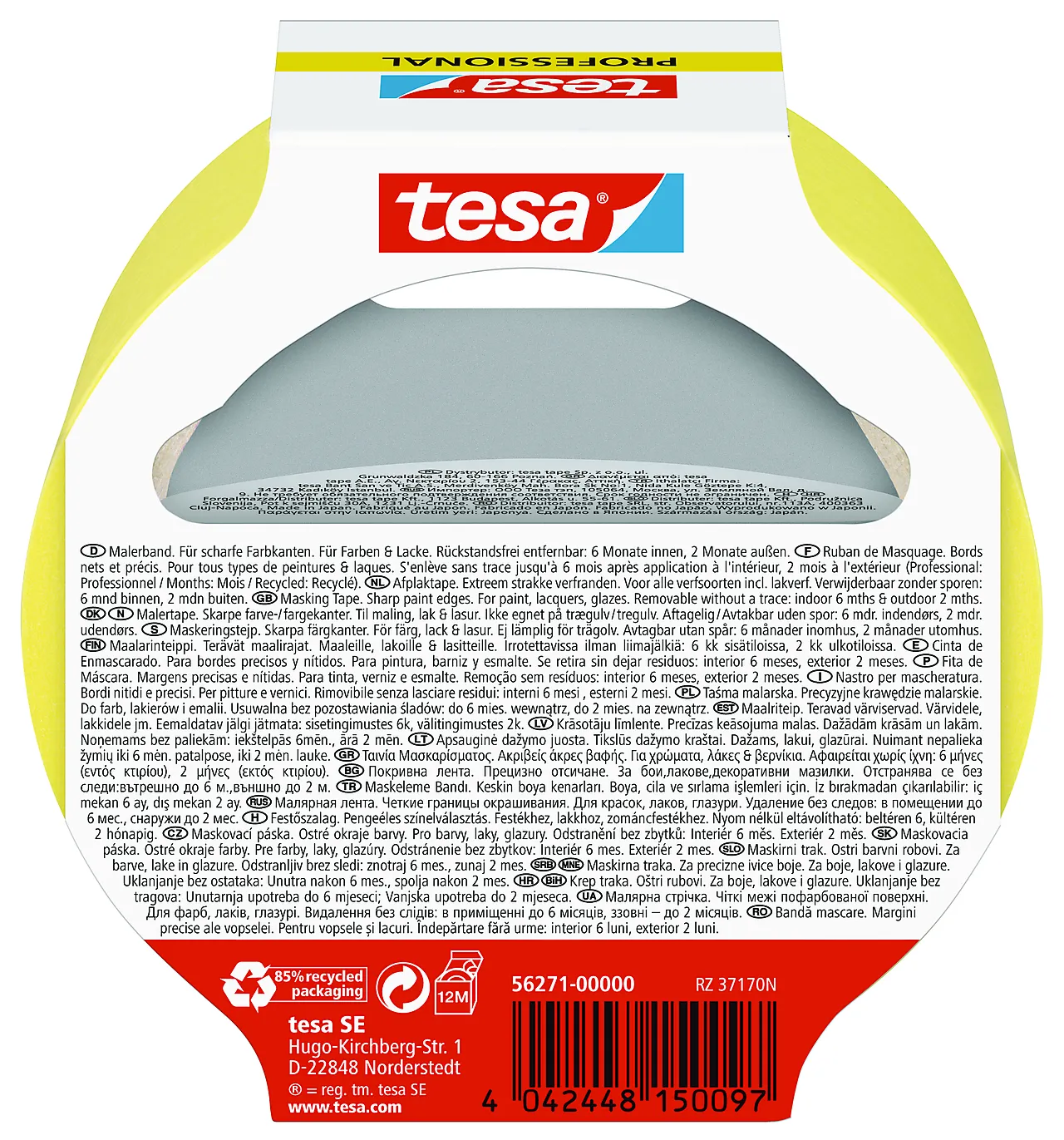 Malertape professional gul 25 m x 38 mm null - null - 2 - Miniatyr