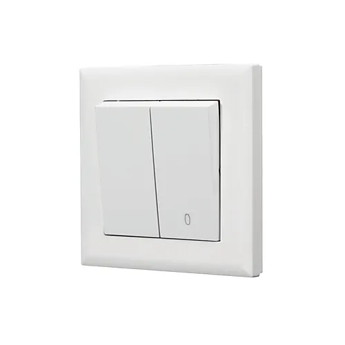 Bryter 2+1-pol innfelt 84x84 mm hvit