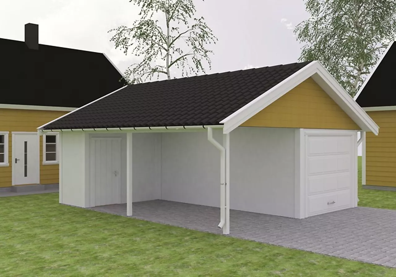 Dobbelgarasje med carport og bod Fjære null - null - 3 - Miniatyr